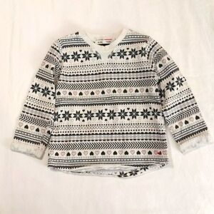 castro fair isle print raw hem sweatshirt 18-24 months baby toddler girls